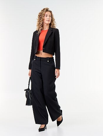 Pantalon large avec boutons dorés