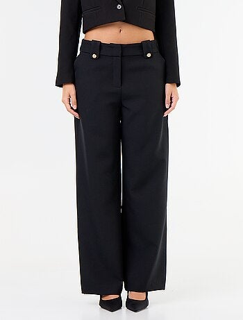 Pantalon large avec boutons dorés
