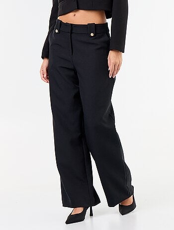 Pantalon large avec boutons dorés