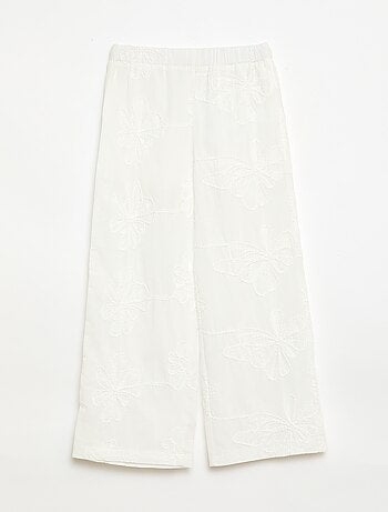 Pantalon large avec broderies