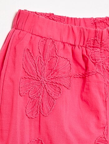 Pantalon large avec broderies