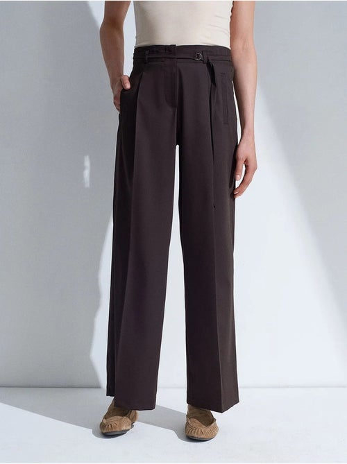 Pantalon large avec ceinture dilvin - Kiabi