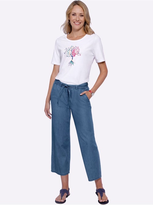 Pantalon large avec ceinture élastique et poches devant - Taille standard - Moda Vilona - Kiabi Pantalon large avec ceinture élastique et poches devant - Taille standard - Moda Vilona - Kiabi
