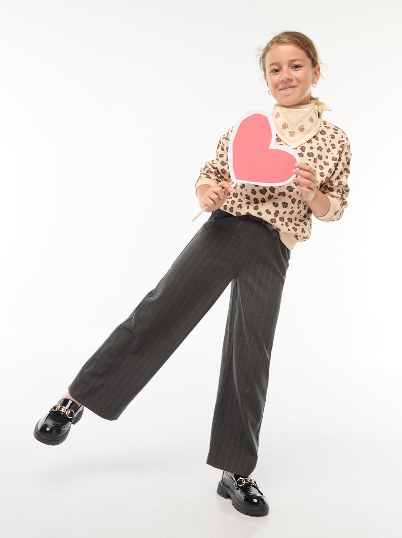Pantalon large avec ceinture élastiquée et 2 poches Gris - Kiabi