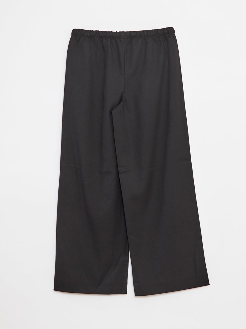 Pantalon large avec ceinture élastiquée et 2 poches Noir - Kiabi