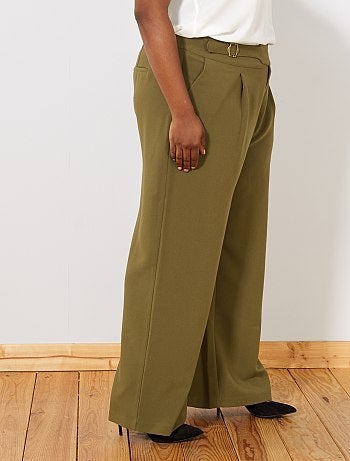 Pantalon large avec ceinture - Kiabi
