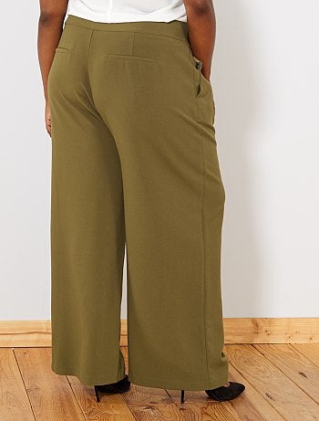 Pantalon large avec ceinture - Kiabi