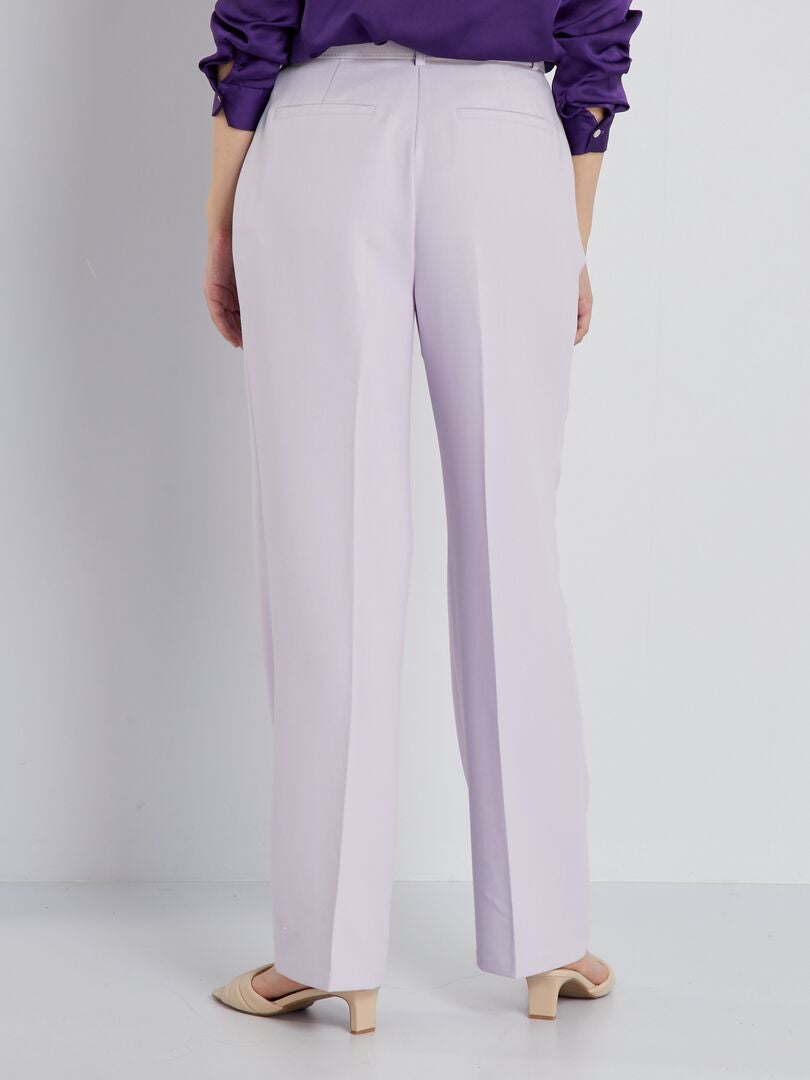 Pantalon large avec ceinture lilas - Kiabi