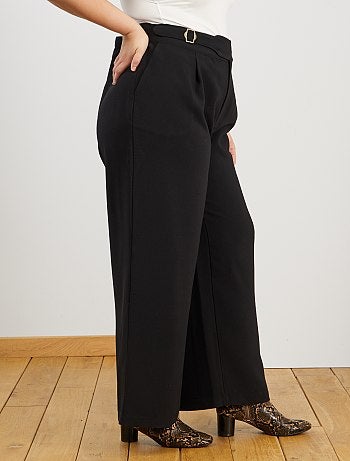 Pantalon large avec ceinture - Kiabi