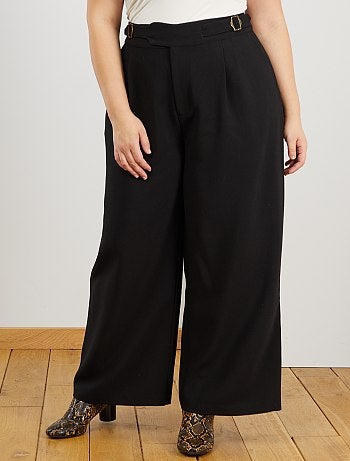 Pantalon large avec ceinture - Kiabi