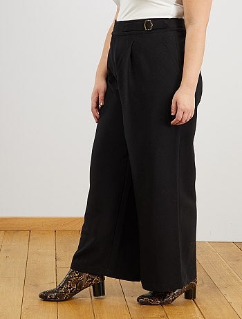 Pantalon large avec ceinture - Kiabi
