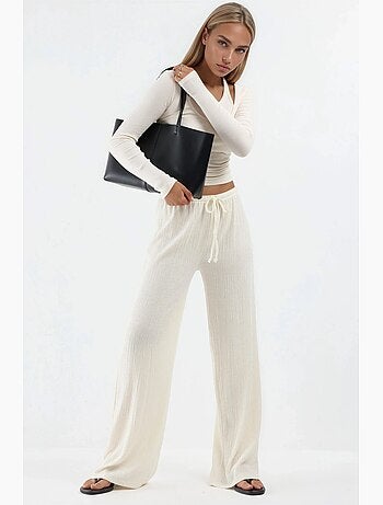 Pantalon large avec cordon de serrage à la taille busem