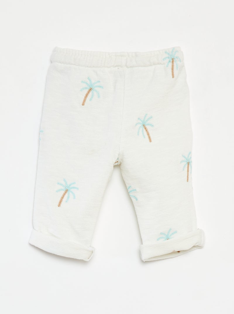 Pantalon large avec imprimé BLANC - Kiabi