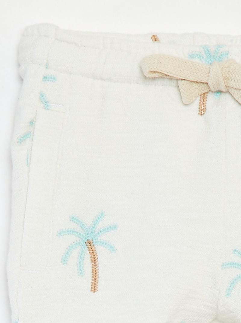 Pantalon large avec imprimé BLANC - Kiabi