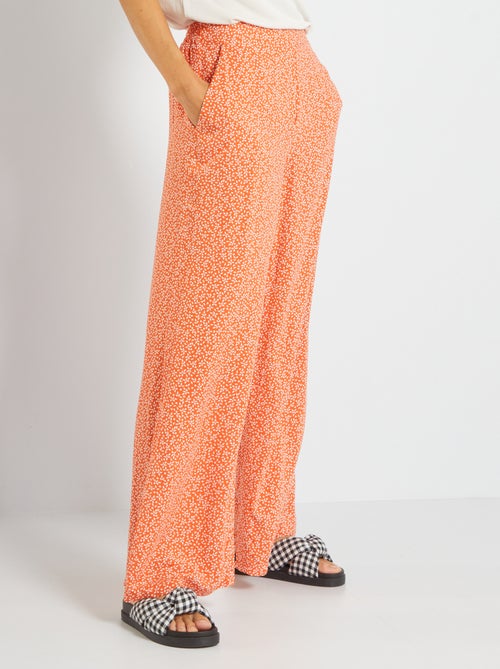 Pantalon large avec imprimé fleuri - Kiabi