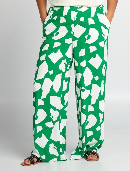 Pantalon large avec imprimé graphique - Kiabi