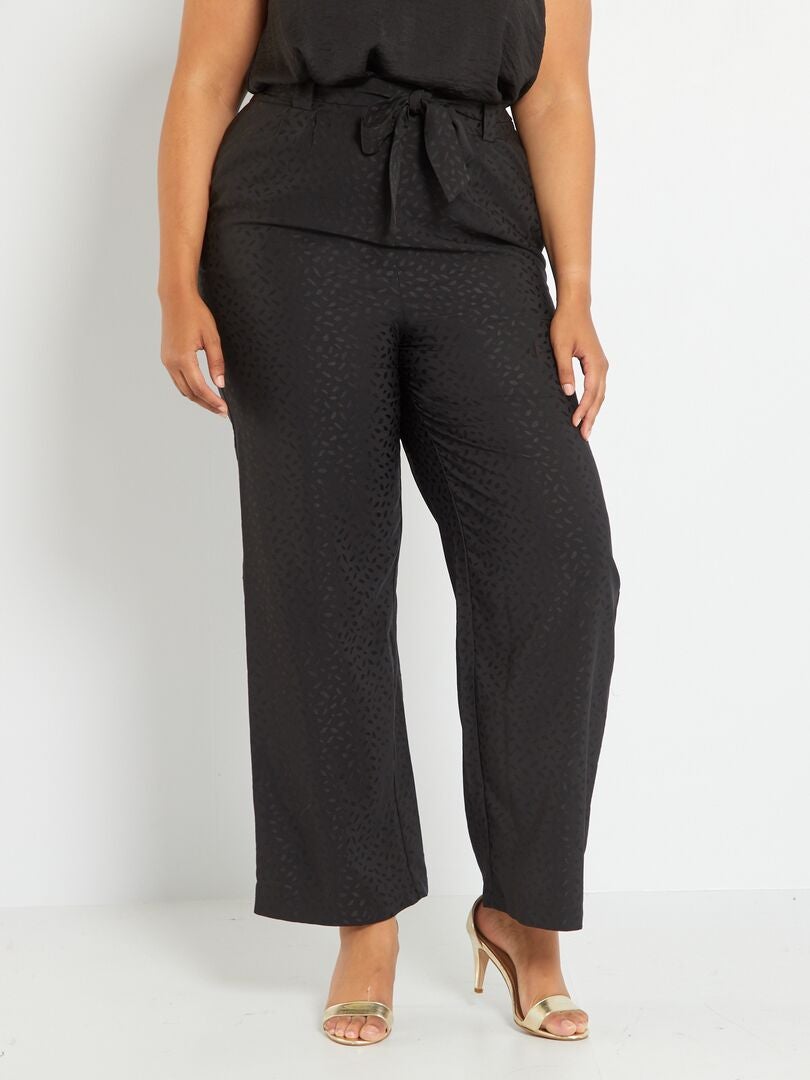 Pantalon Large Avec Imprimé - Noir - Kiabi - 25.00€