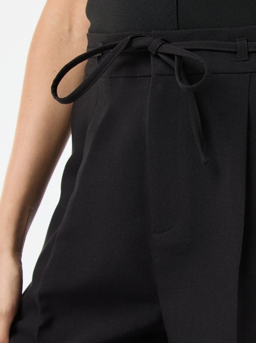 Pantalon large avec lien ceinture - Kiabi