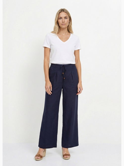 Pantalon large avec lin, style ethnique - AFIBEL - Kiabi