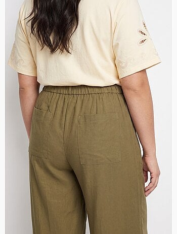 Pantalon large avec lin, style ethnique - AFIBEL