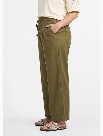 Pantalon large avec lin, style ethnique - AFIBEL