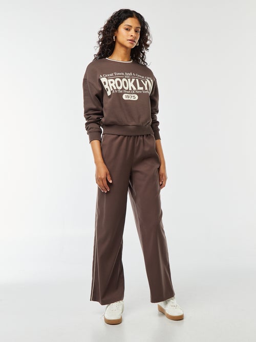 Pantalon large avec liseré sur côté - Kiabi