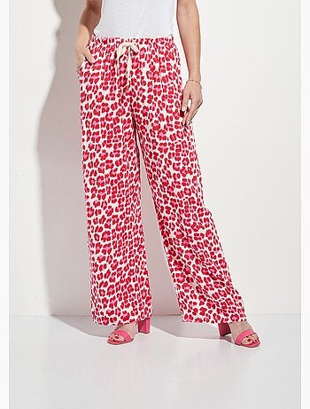 Pantalon large avec motif léopard fluo - AFIBEL
