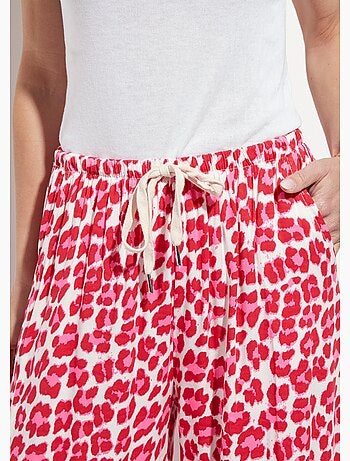 Pantalon large avec motif léopard fluo - AFIBEL