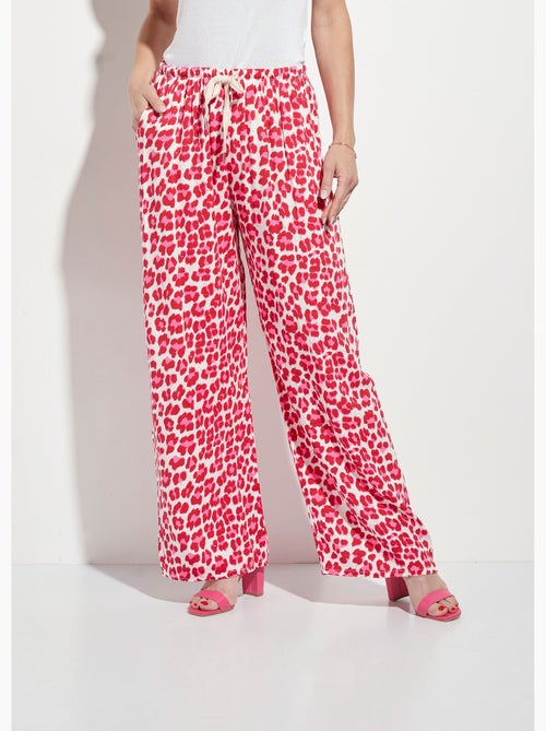 Pantalon large avec motif léopard fluo - AFIBEL - Kiabi