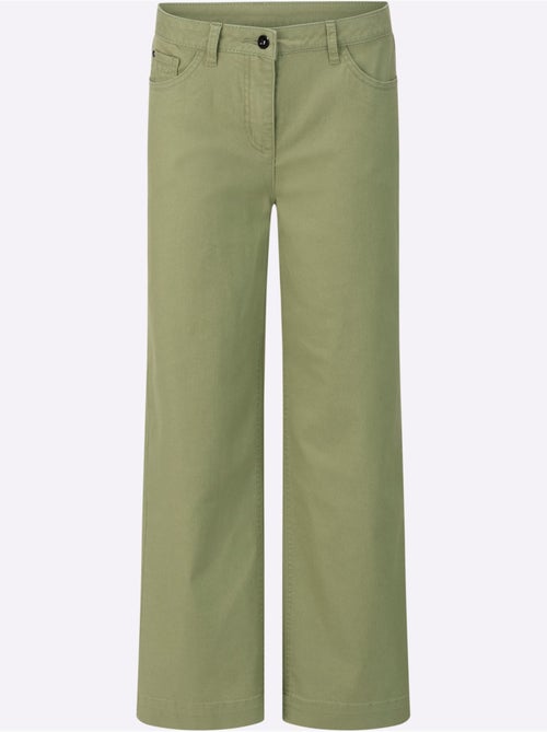 Pantalon large avec poches et ceinture gainante en coton doux - Taille standard - Witt - Kiabi Pantalon large avec poches et ceinture gainante en coton doux - Taille standard - Witt - Kiabi