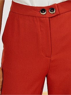 Pantalon large avec revers - Kiabi