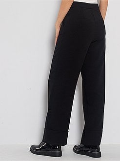Pantalon large avec revers - Kiabi