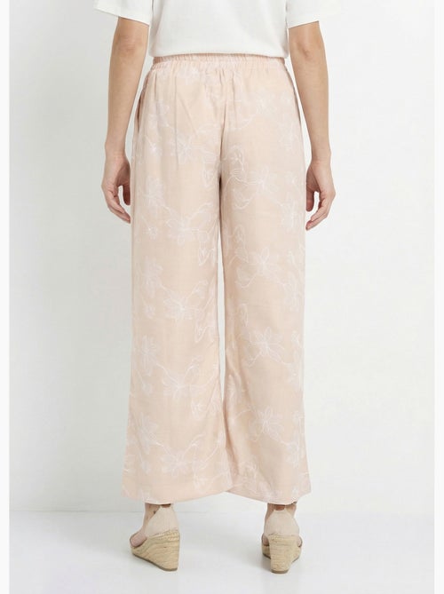 Pantalon large avec sérigraphies fleurs - Afibel - Kiabi