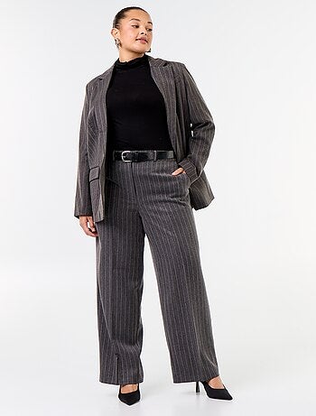 Pantalon large avec strass à rayures