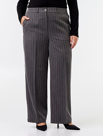 Pantalon large avec strass à rayures