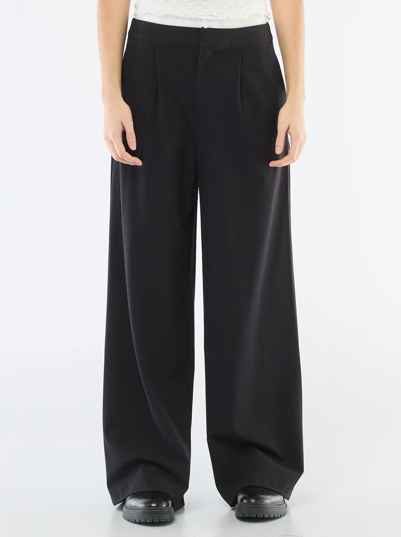 Pantalon large avec taille boxer Noir - Kiabi