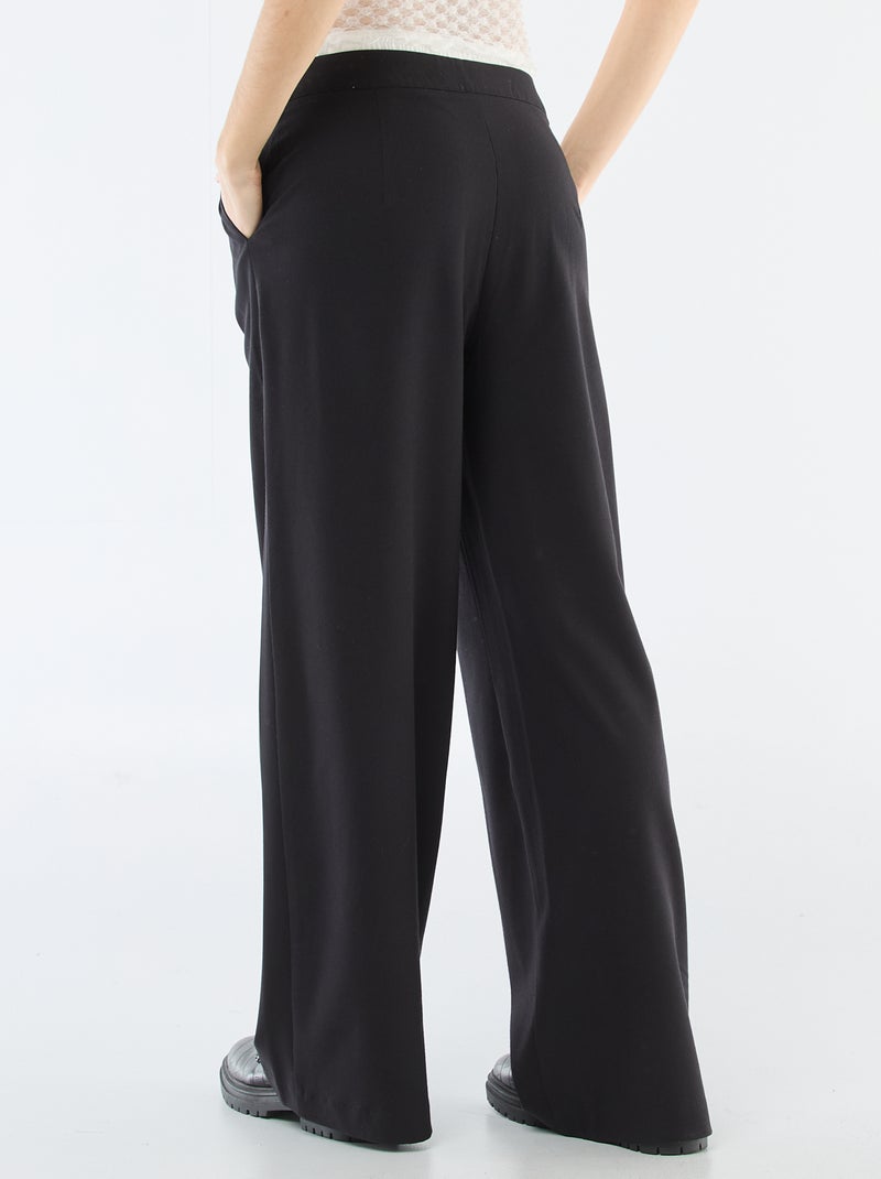 Pantalon large avec taille boxer Noir - Kiabi