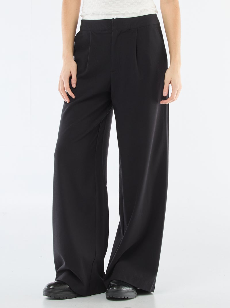 Pantalon large avec taille boxer Noir - Kiabi