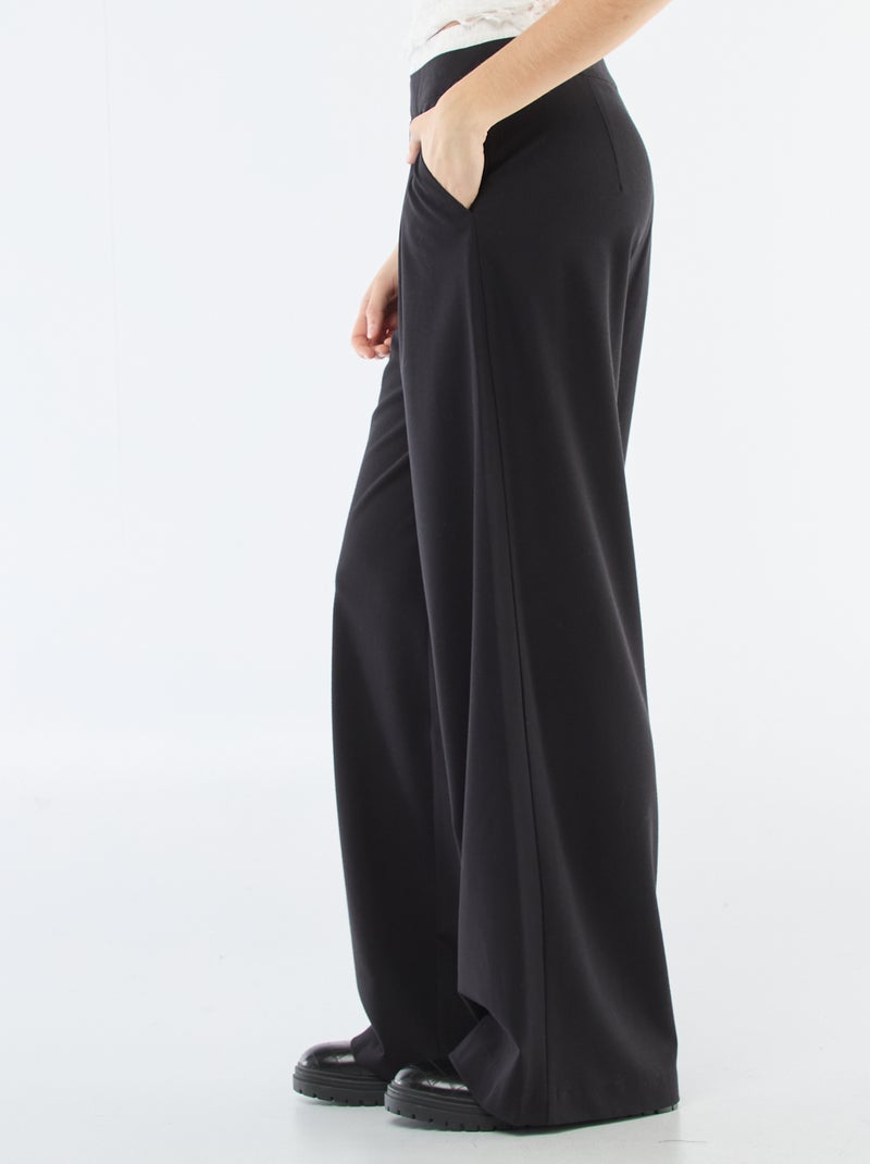 Pantalon large avec taille boxer Noir - Kiabi