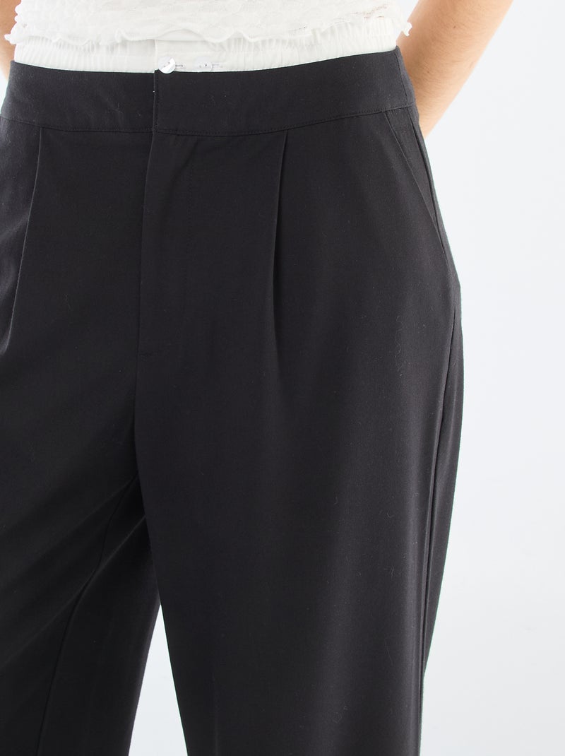 Pantalon large avec taille boxer Noir - Kiabi