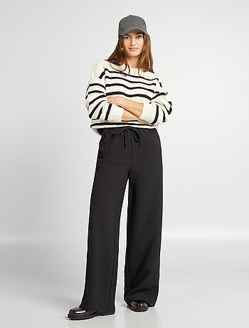 Pantalon large avec taille élastique et cordons de serrrage