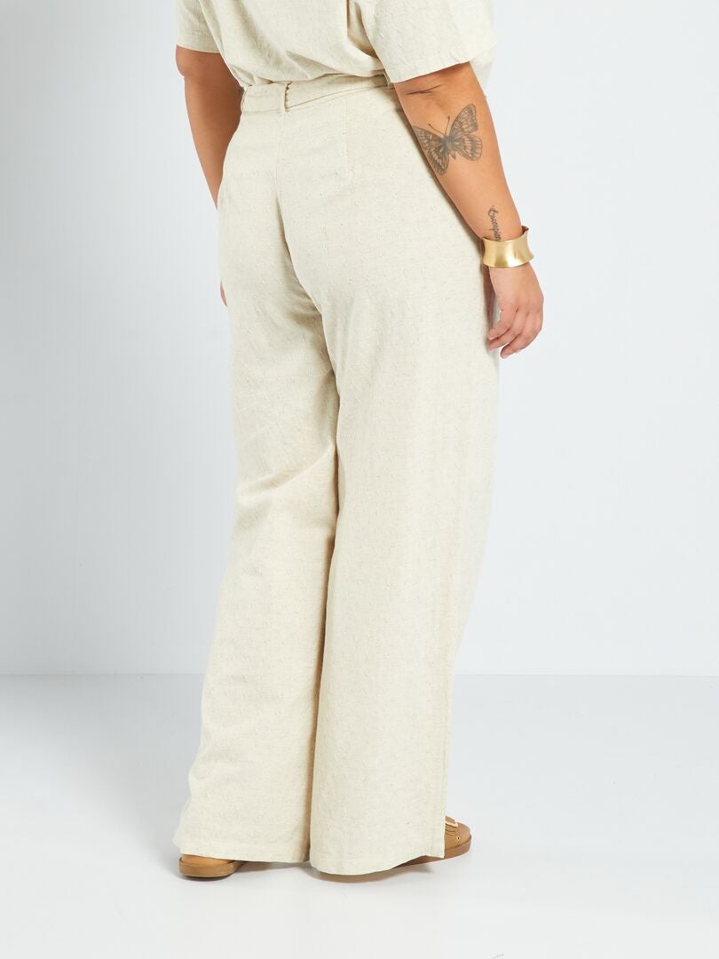 Pantalon large Beige - Kiabi