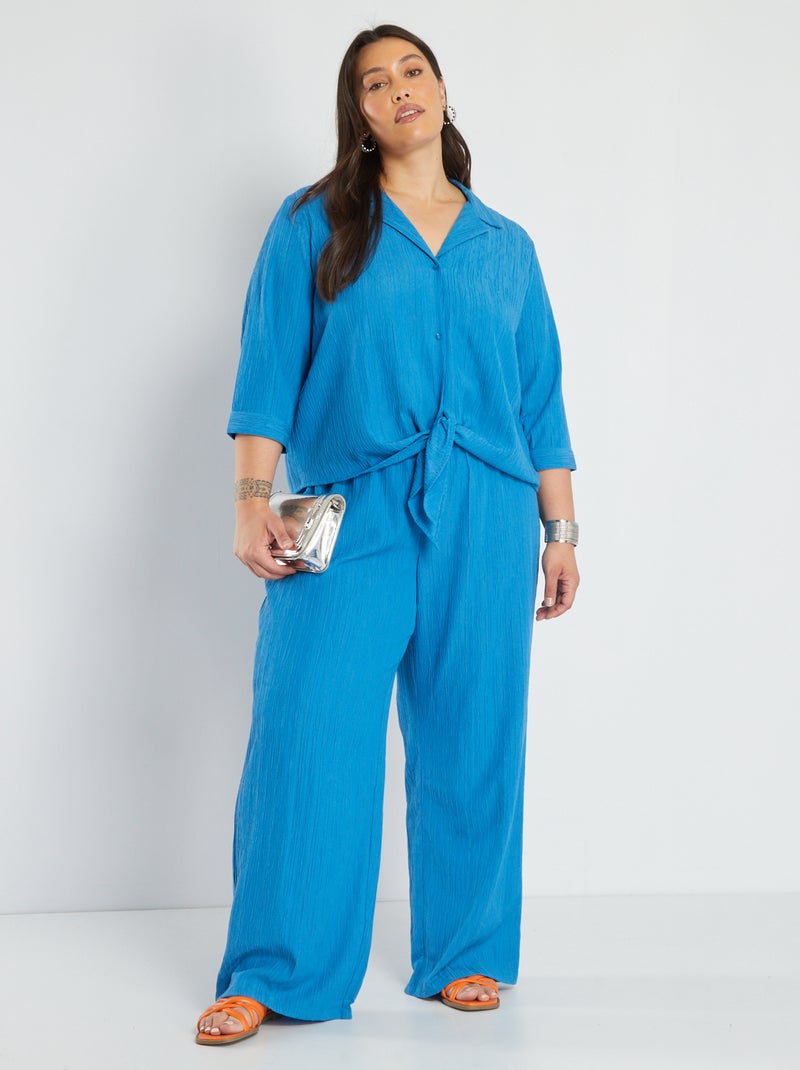 Pantalon large bleu - Kiabi