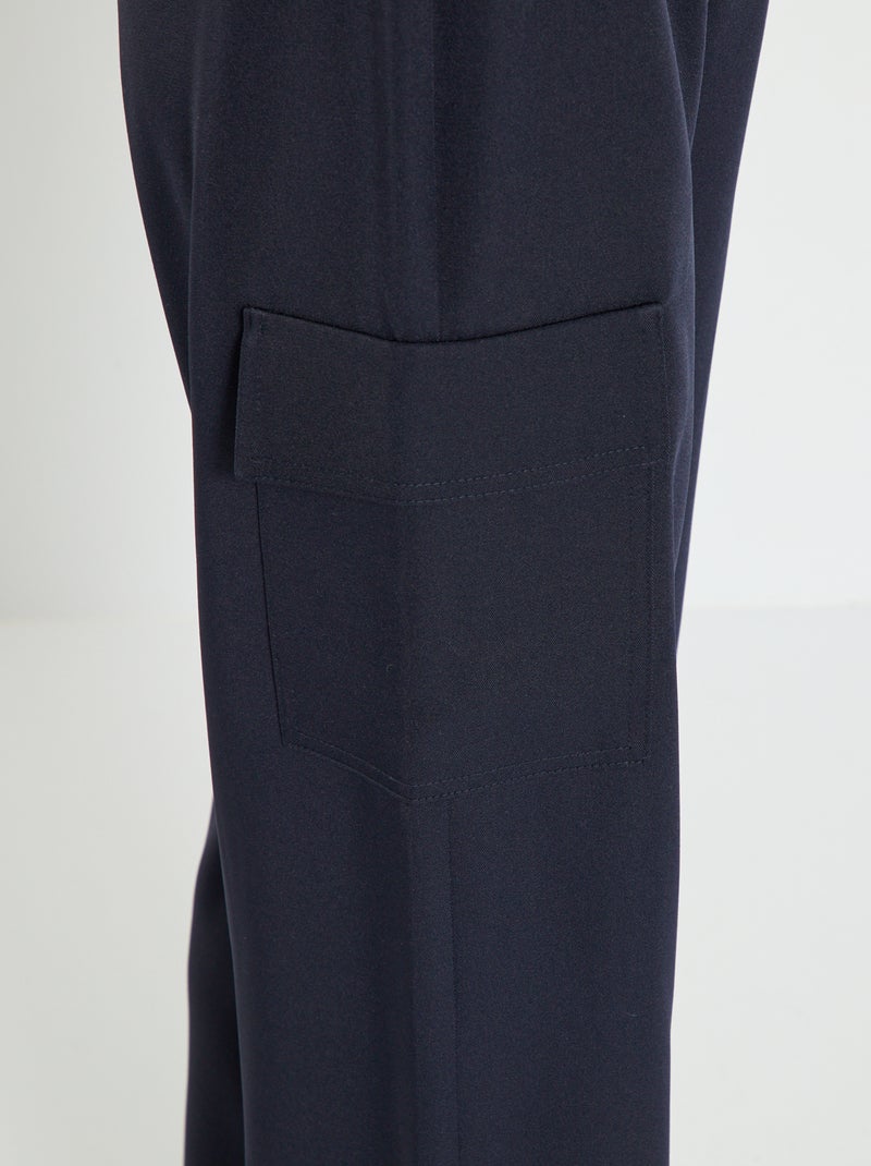 Pantalon large bleu marine - Kiabi