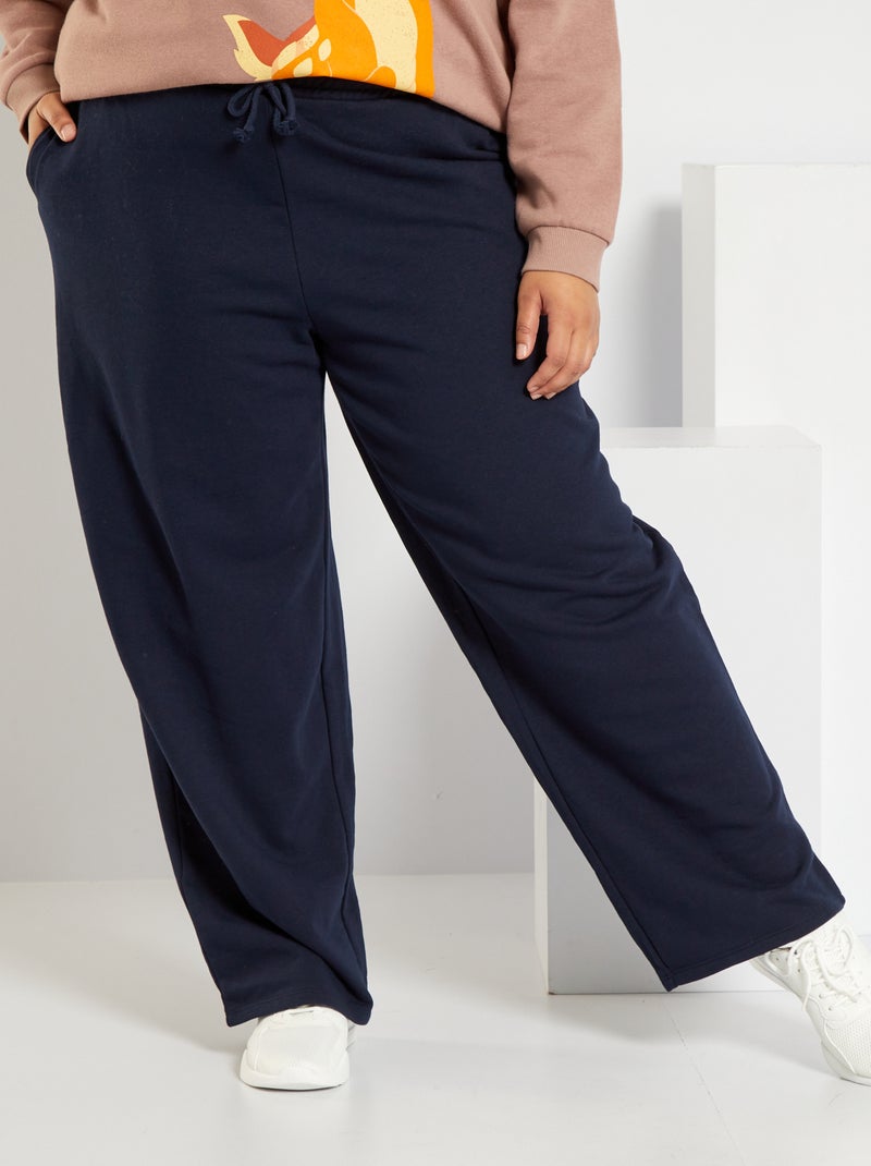 Pantalon large bleu marine - Kiabi