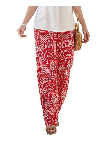 Pantalon large ceinture élastiquée