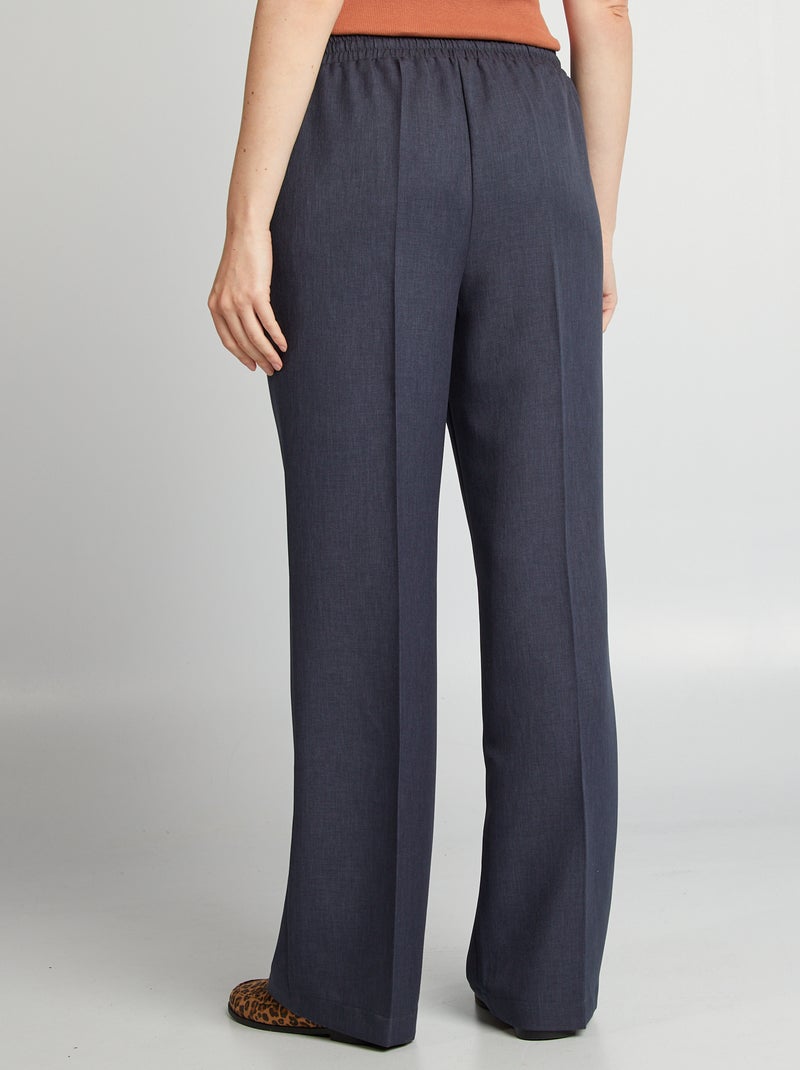 Pantalon large chambray Bleu chambray - Kiabi