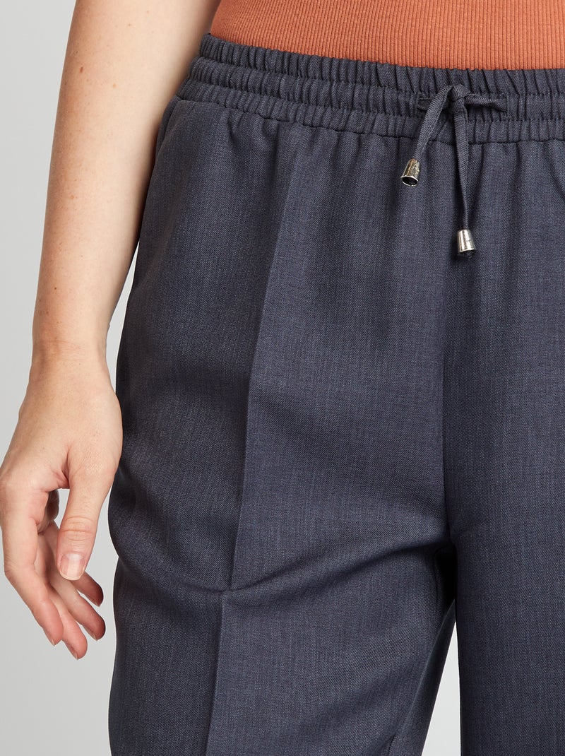 Pantalon large chambray Bleu chambray - Kiabi