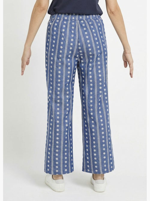 Pantalon large chambray, broderie anglaise - AFIBEL - Kiabi