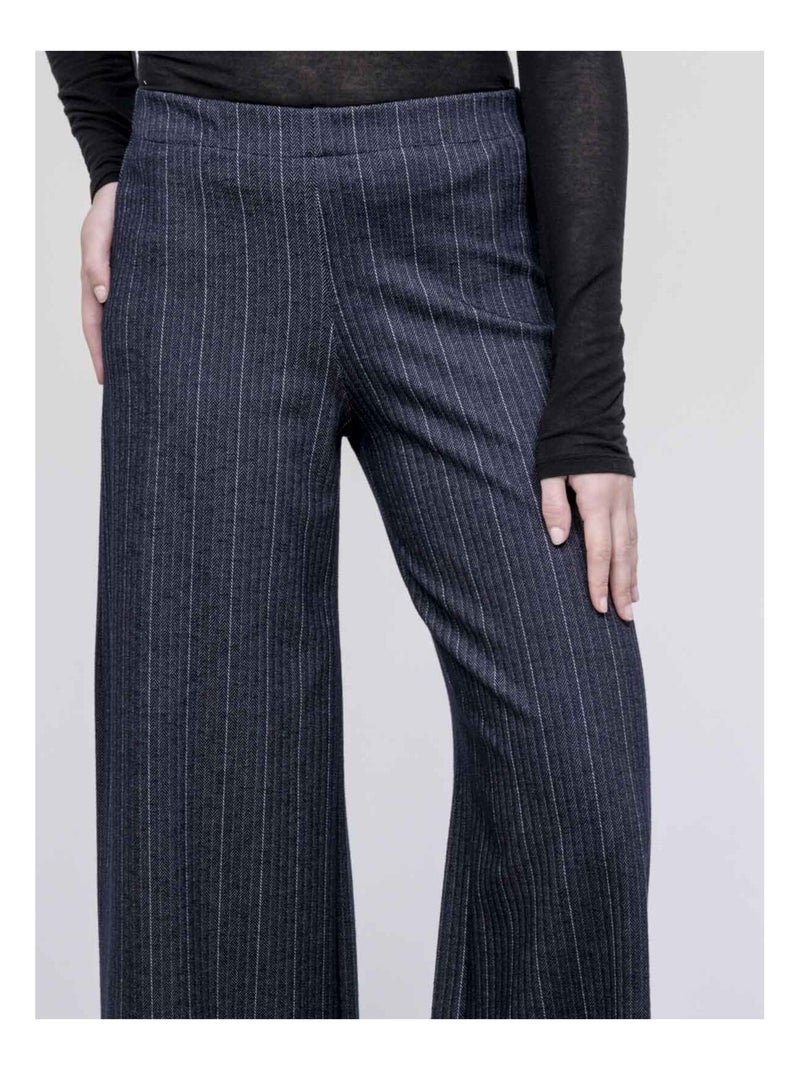 Pantalon large chevron EVARISTO Bleu marine - Kiabi